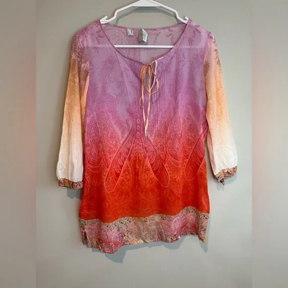 Zanetti Multicolored Cotton Paisley Blouse - Picture 6 of 15